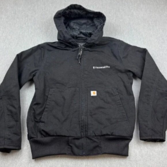 Carhartt Jacket Womens Small 4-6 Black Full Zip Duck Canvas Quilt Lined J130-W - Picture 1 of 5